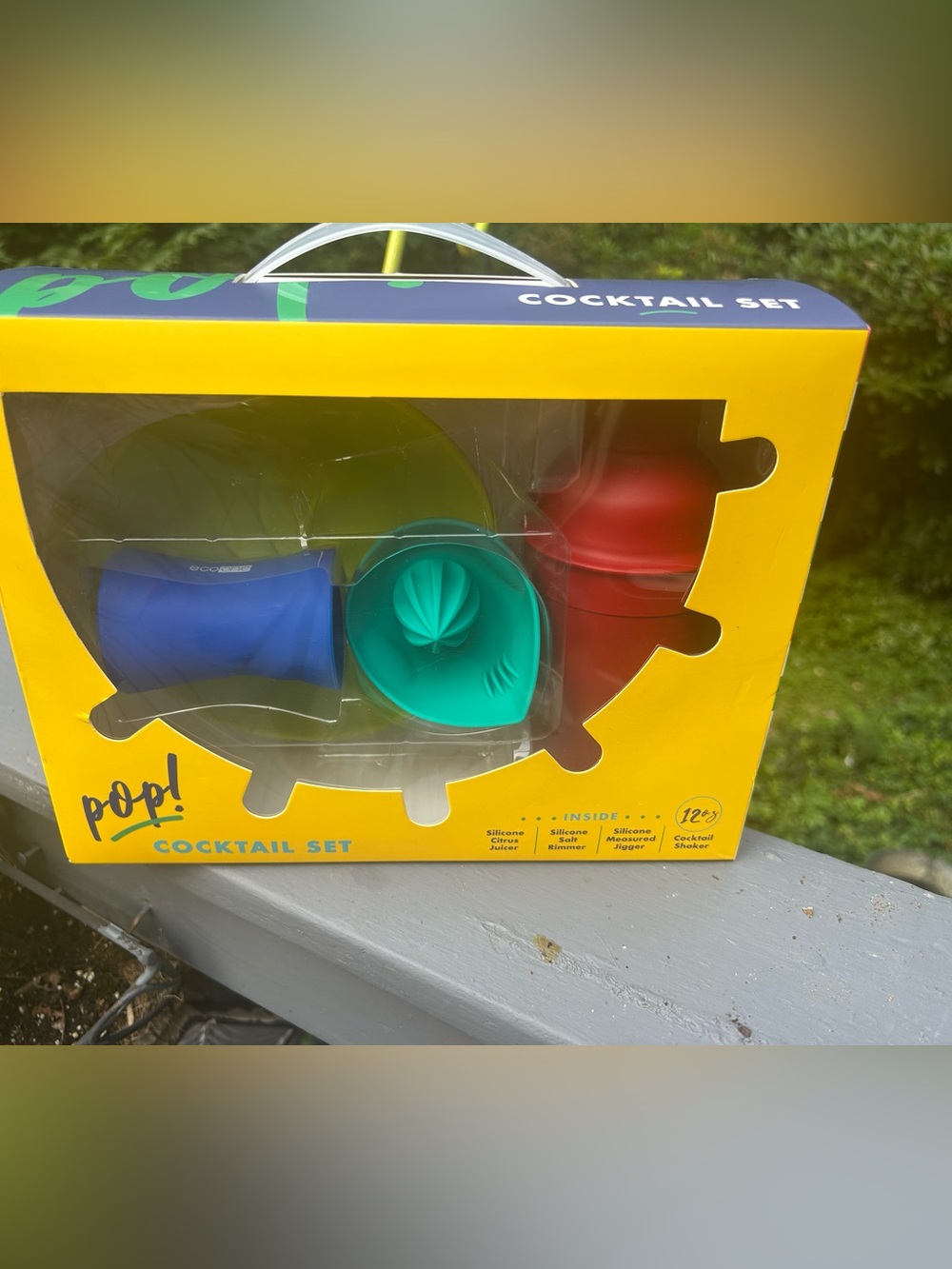 Pier 1 Silicone Pop! Cocktail Set in Blue, Teal & Red  NEW